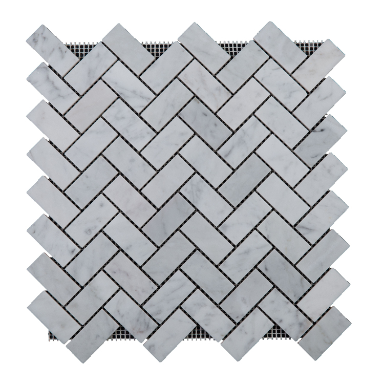 Carrara Herringbone Marble Mosaic